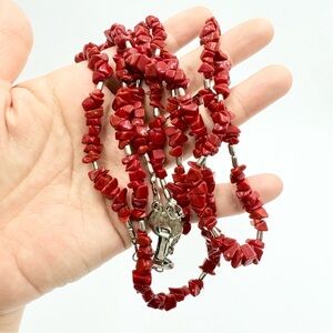 Signo Arte Chipped Red Turquoise Double strands Necklace